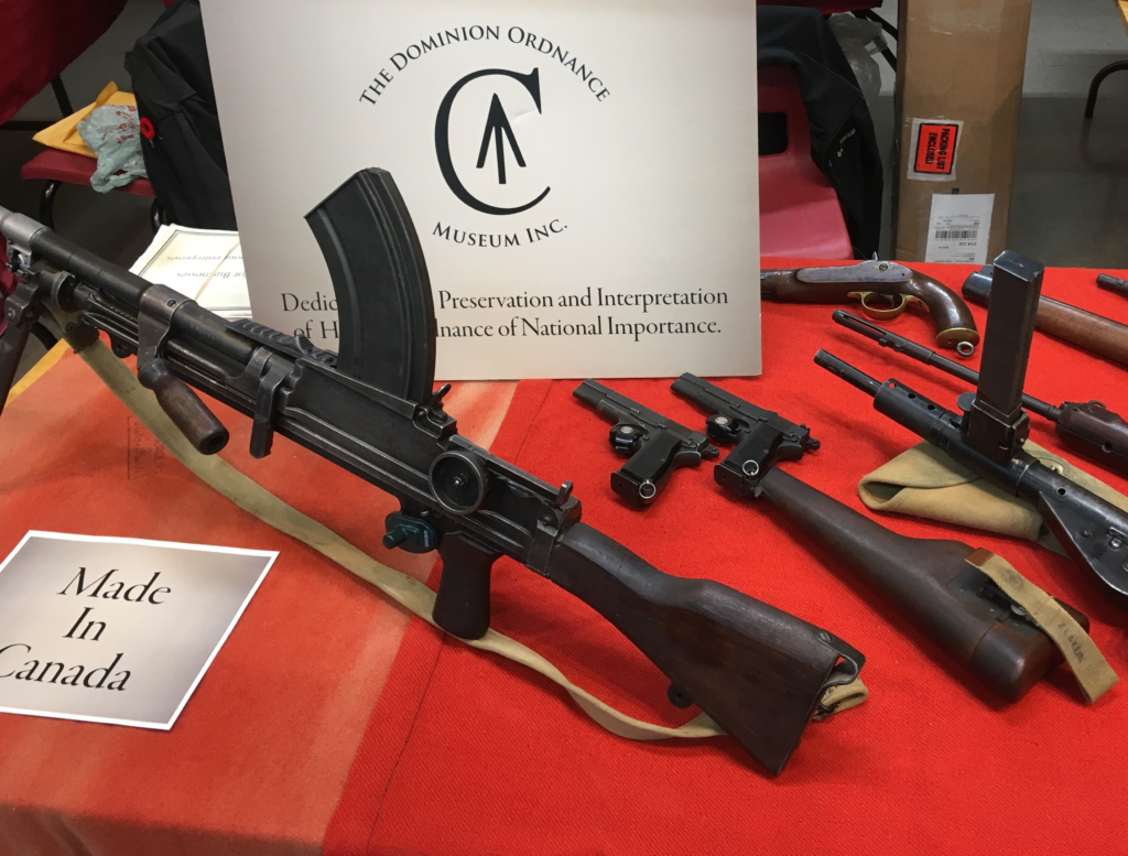 Canadian-made military firearms display